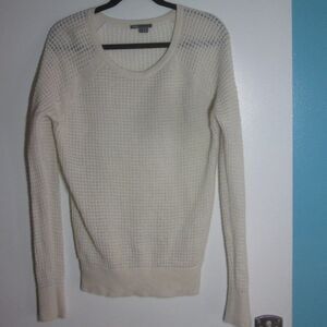 Vince Womens Size L Cream Tufted Cashmere Pullover Sweater 38" Bust